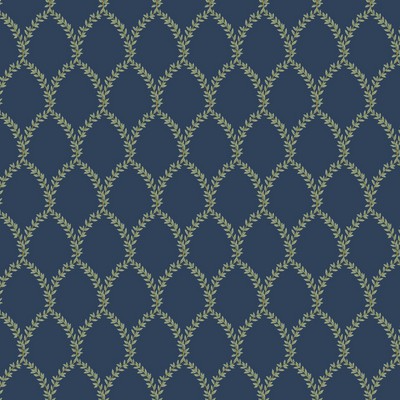 York Wallcovering Laurel Wallpaper Navy