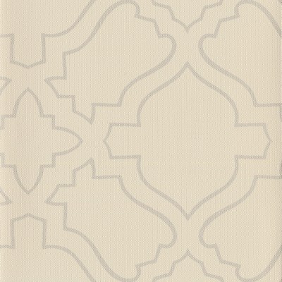 York Wallcovering Arabesque Wallpaper cream, metallic silver