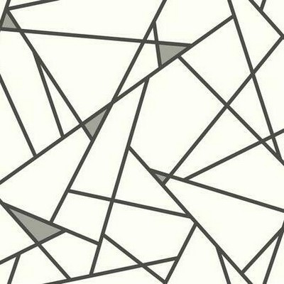 York Wallcovering Prismatic Removable Wallpaper black/metallic gray/white