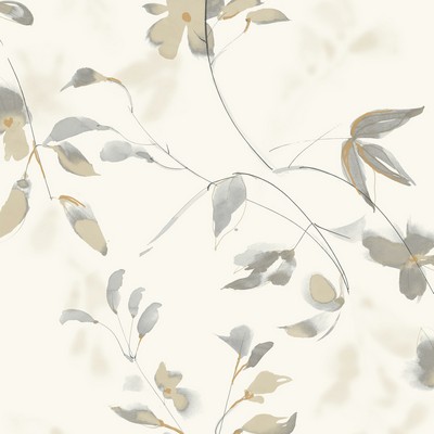 York Wallcovering Linden Flower Wallpaper Tan