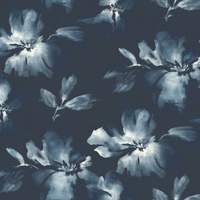 York Wallcovering Midnight Blooms Wallpaper Navy blue