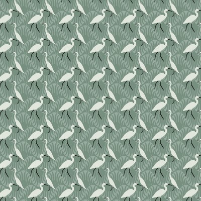 York Wallcovering Evening Egret Wallpaper Green