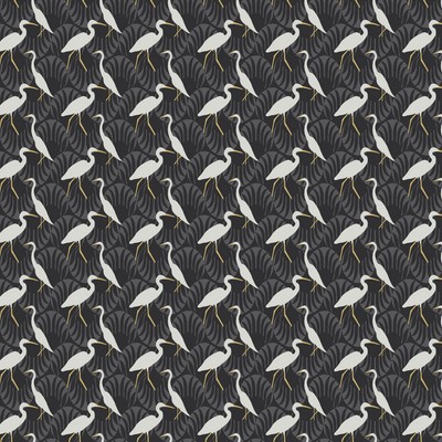 York Wallcovering Evening Egret Wallpaper Black