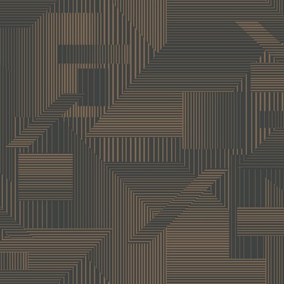 York Wallcovering All Lined Up Wallpaper Black/Gold