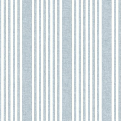 York Wallcovering French Linen Stripe Wallpaper Blue