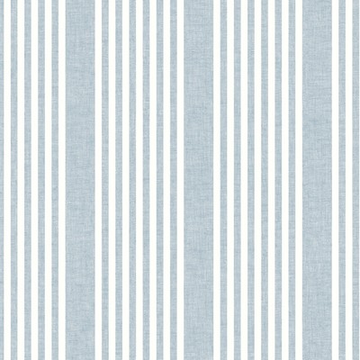 York Wallcovering French Linen Stripe Wallpaper Blue