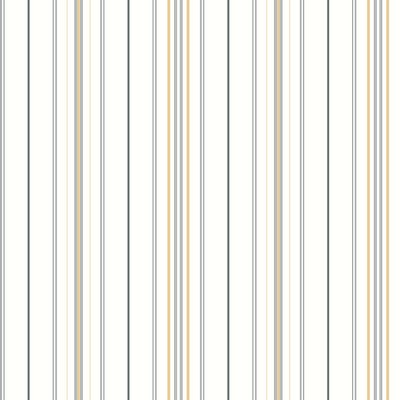 York Wallcovering Wide Pinstripe Wallpaper Gray/Yellow