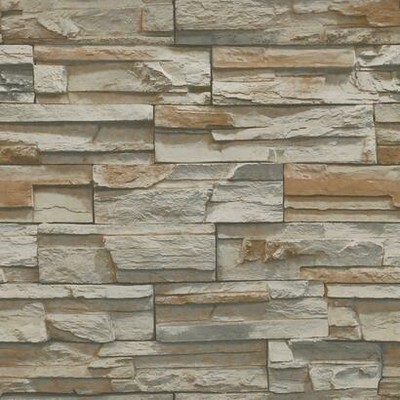 York Wallcovering Flat Stone Wallpaper brown, grey, taupe