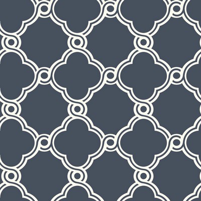York Wallcovering Open Trellis Wallpaper Navy