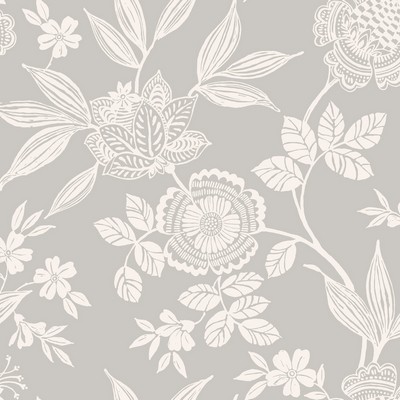 York Wallcovering Wood Cut Jacobean Wallpaper Gray
