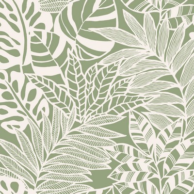 York Wallcovering Jungle Leaves Wallpaper Green