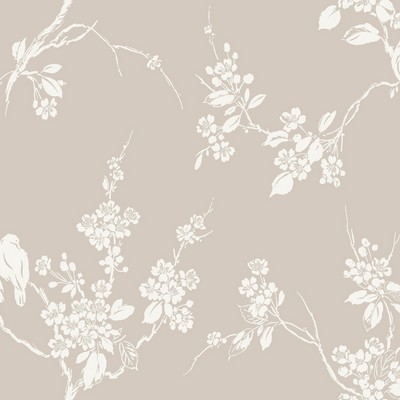 York Wallcovering Imperial Blossoms Branch Wallpaper Taupe
