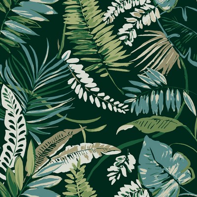 York Wallcovering Tropical Toss Wallpaper Dark Green