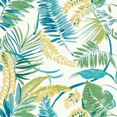 York Wallcovering Tropical Toss Wallpaper Aqua/Yellow