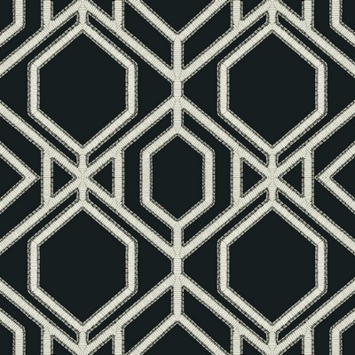York Wallcovering Sawgrass Trellis Wallpaper Black/White