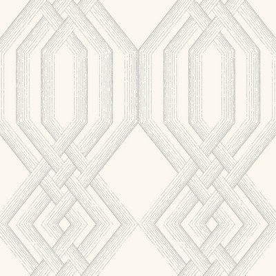 York Wallcovering Ettched Lattice Wallpaper Gray