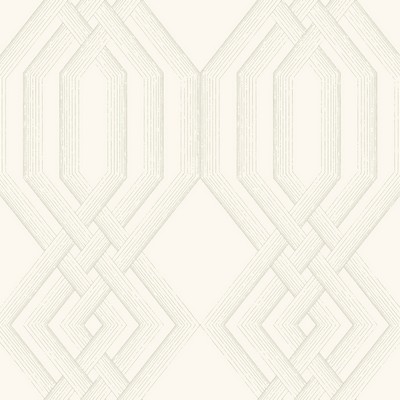 York Wallcovering Ettched Lattice Wallpaper Taupe