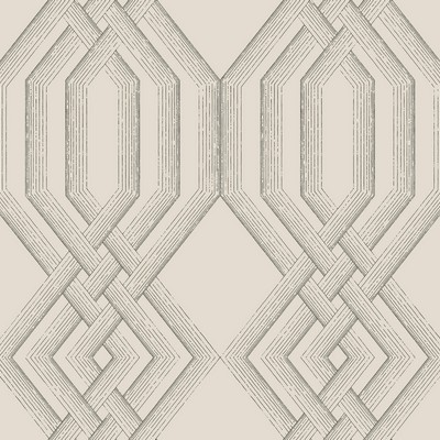 York Wallcovering Ettched Lattice Wallpaper Gray