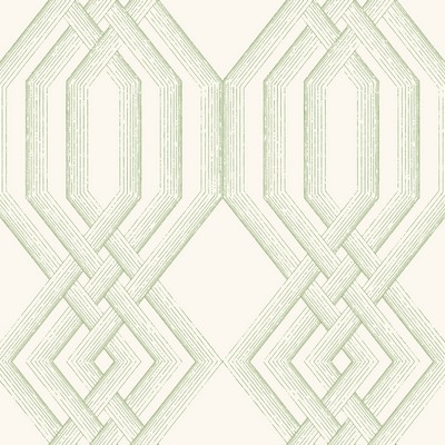 York Wallcovering Ettched Lattice Wallpaper Green