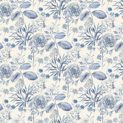 York Wallcovering Midsummer Floral Wallpaper Blue