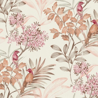 York Wallcovering Handpainted Songbird Wallpaper Red