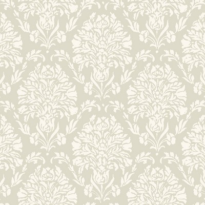 York Wallcovering Block Print Damask Wallpaper Beige