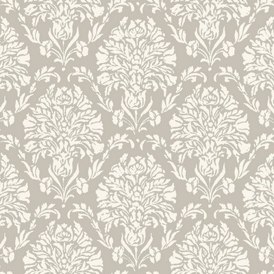 York Wallcovering Block Print Damask Wallpaper Gray