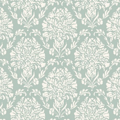 York Wallcovering Block Print Damask Wallpaper Green
