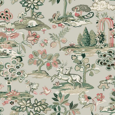York Wallcovering Kingswood Wallpaper Taupe/Coral