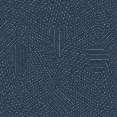 York Wallcovering Stitched Prism Wallpaper Navy