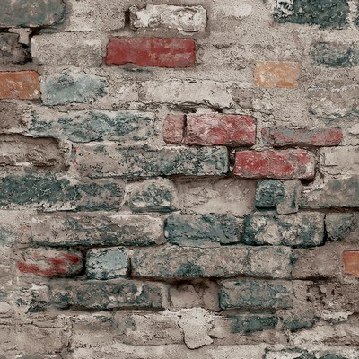 York Wallcovering Brick Alley Wallpaper Blue