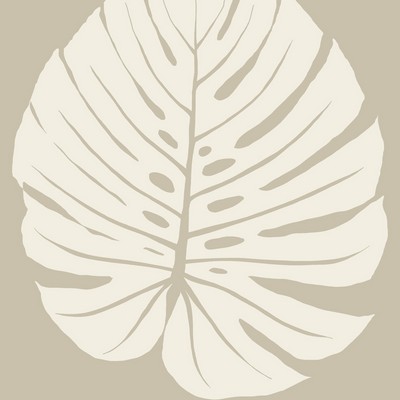 York Wallcovering Bali Leaf Wallpaper Tan