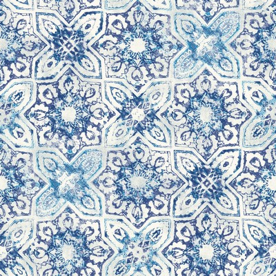 York Wallcovering Fatima Tiles Wallpaper  Blues