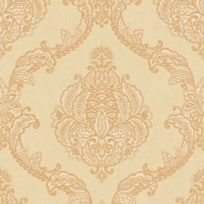 York Wallcovering Mixed Metals Chantilly Lace Wallpaper cream/gold