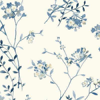 York Wallcovering Soft Blossoms 20 WHITE/BLUE