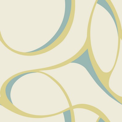 York Wallcovering Elliptical Wallpaper cream, yellowish green, metallic turquoise