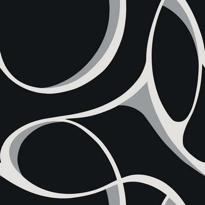 York Wallcovering Elliptical Wallpaper black, white, metallic silver