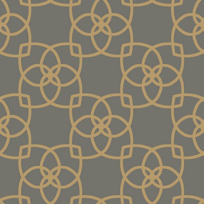 York Wallcovering Serendipity Wallpaper dark grey, bright metallic gold