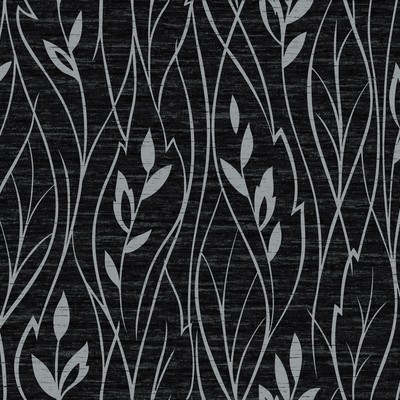 York Wallcovering Leaf Silhouette Wallpaper black, metallic silver