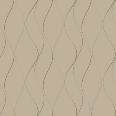 York Wallcovering Wavy Stripe Wallpaper tan, brushed metallic gold, metallic silver gold