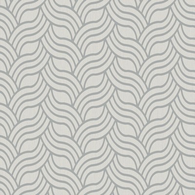York Wallcovering Interlocking Geo Wallpaper white, metallic silver