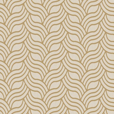 York Wallcovering Interlocking Geo Wallpaper beige, metallic gold