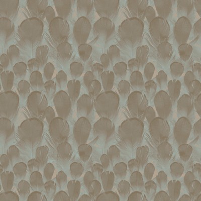 York Wallcovering Feathers Wallpaper Brown/Turquoise