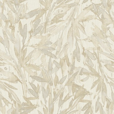 York Wallcovering Rainforest Leaves Wallpaper Beige