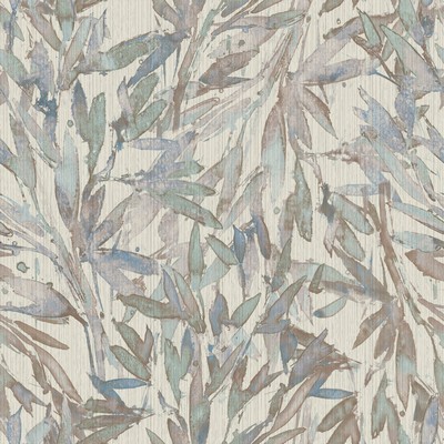 York Wallcovering Rainforest Leaves Wallpaper Lavender/Lt Blue