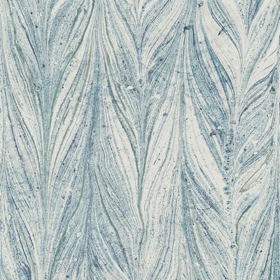 York Wallcovering Ebru Marble Wallpaper Bright Blue