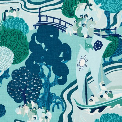 Schumacher Fabric PEARL RIVER SEA