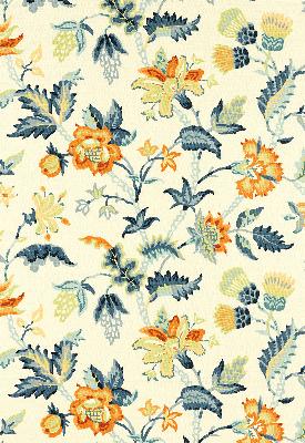 Schumacher Fabric ALANA FLORAL VINE APRICOT