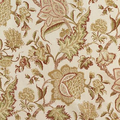 Schumacher Fabric CEYLON FLORAL VINE ANTIQUE