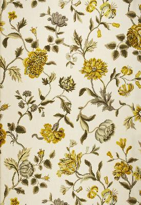 Schumacher Fabric AVEBURY FLORAL VINE CITRINE